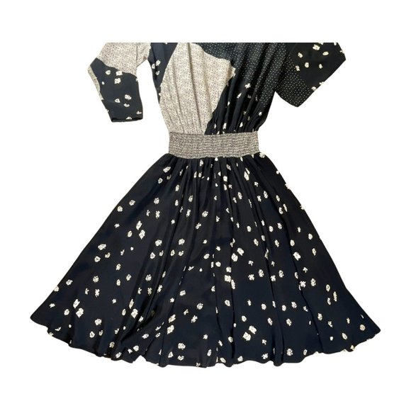 Carole Little Patchwork Geometric Midi dress with Shoulder Pads Size 14 - Picture 10 of 12